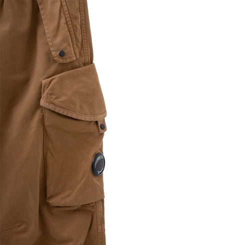 C.P. Company Stretch Sateen Pants Loose Fit Cumin 318 13CMPA123A-005529G Degli Uberti