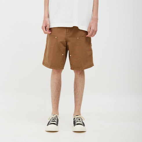 Carhartt WIP Double Knee Short Hamilton Brown Rinsed I031502_HZ_02 Degli Uberti