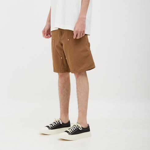 Carhartt WIP Double Knee Short Hamilton Brown Rinsed I031502_HZ_02 Degli Uberti