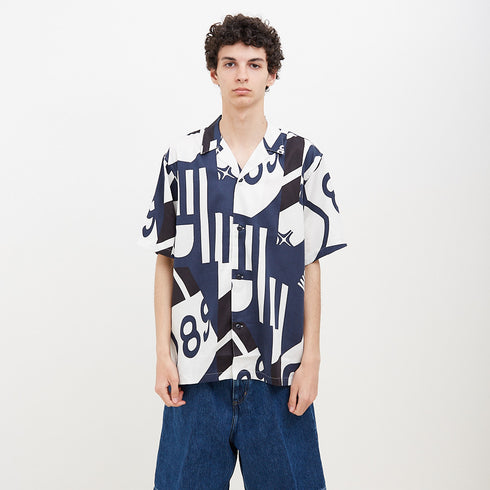 Carhartt WIP S/S Marina Shirt Marina Print/Atom Blue I031463_1HM_XX Degli Uberti