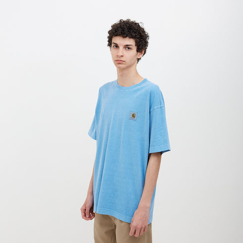 Carhartt WIP S/S Nelson T-Shirt Piscine Garment Dyed I029949_1D5_GD Degli Uberti