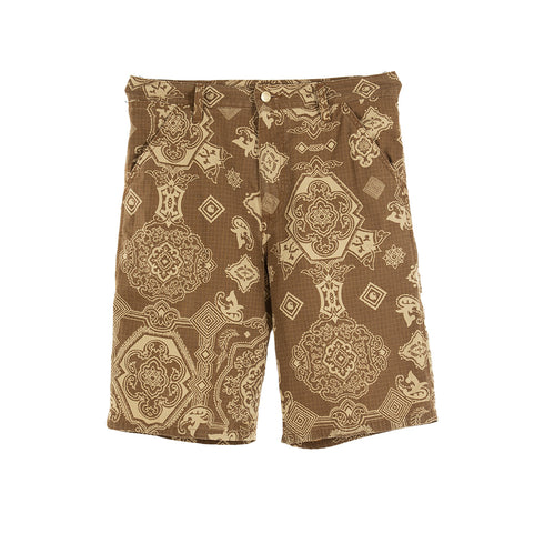 Carhartt WIP Single Knee Short Verse Print Hamilton Brown I030767_0Y7_60 Degli Uberti