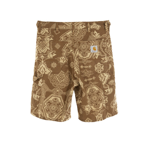 Carhartt WIP Single Knee Short Verse Print Hamilton Brown I030767_0Y7_60 Degli Uberti