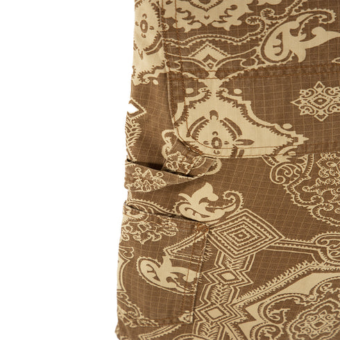 Carhartt WIP Single Knee Short Verse Print Hamilton Brown I030767_0Y7_60 Degli Uberti