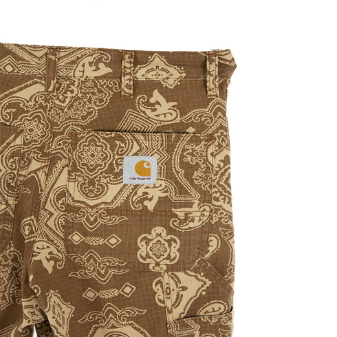 Carhartt WIP Single Knee Short Verse Print Hamilton Brown I030767_0Y7_60 Degli Uberti