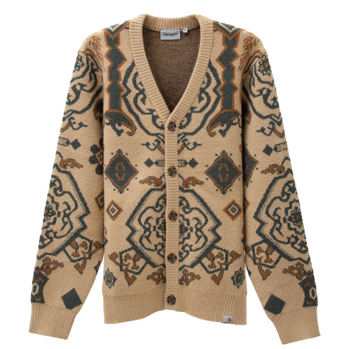 Carhartt WIP Verse Cardigan Verse Jacquard/Dusty H Brown I030849_17Q_XX Degli Uberti