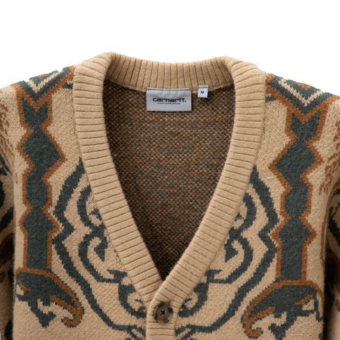 Carhartt WIP Verse Cardigan Verse Jacquard/Dusty H Brown I030849_17Q_XX Degli Uberti