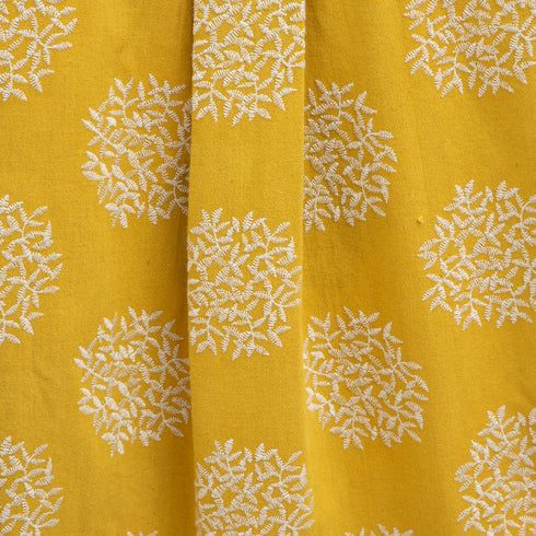 Merely Made Flower Embroidery Cropped Shirts Mustard 197SH Degli Uberti