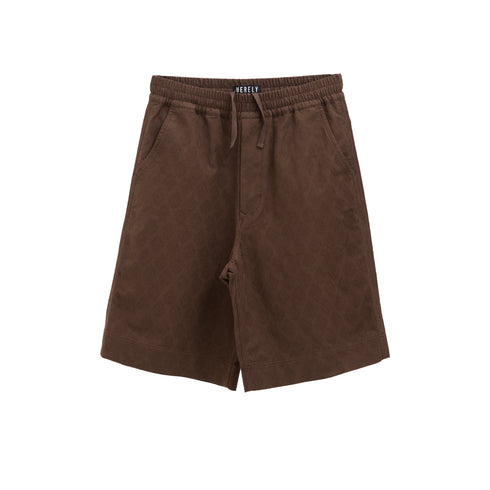 Merely Made Plant Jacquard Wide Shorts Chocolate 190SP Degli Uberti