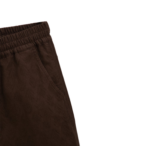 Merely Made Plant Jacquard Wide Shorts Chocolate 190SP Degli Uberti