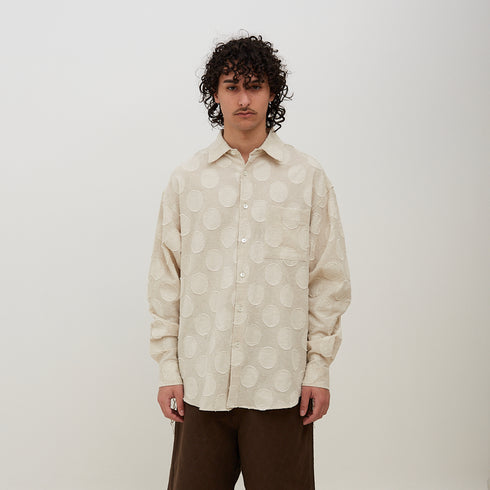 Merely Made Vintage Jacquard Over Size Shirts Oatmeal 196SH Degli Uberti