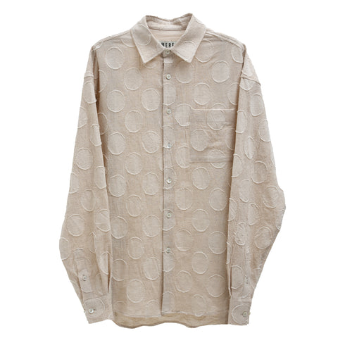 Merely Made Vintage Jacquard Over Size Shirts Oatmeal 196SH Degli Uberti