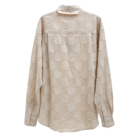 Merely Made Vintage Jacquard Over Size Shirts Oatmeal 196SH Degli Uberti