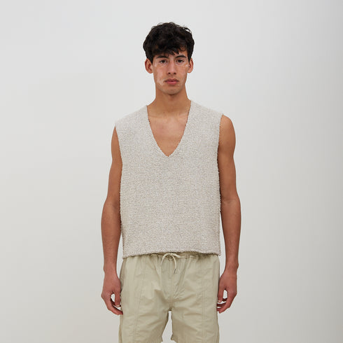 Mfpen Boucle Knit Vest Sea Salt SS23-26 Degli Uberti