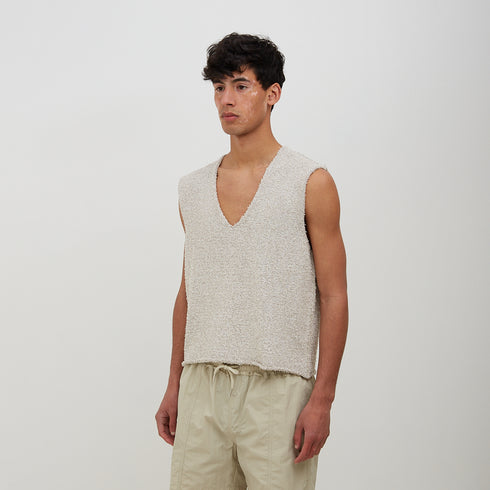 Mfpen Boucle Knit Vest Sea Salt SS23-26 Degli Uberti