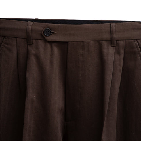 Mfpen Classic Trousers Dark Brown Herringbone AW22-48 Degli Uberti