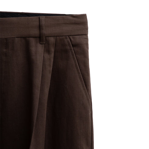 Mfpen Classic Trousers Dark Brown Herringbone AW22-48 Degli Uberti