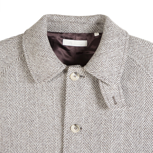 Mfpen Curator Coat Brown Herringbone Wool AW22-62 Degli Uberti