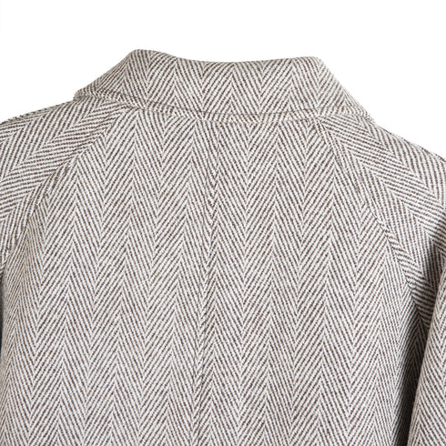 Mfpen Curator Coat Brown Herringbone Wool AW22-62 Degli Uberti