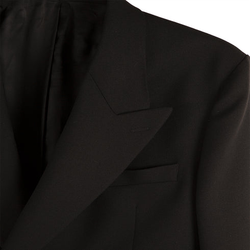 Mfpen Double Breasted Blazer Black Wool Twill AW21-21A Degli Uberti
