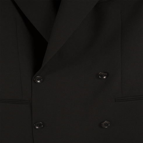 Mfpen Double Breasted Blazer Black Wool Twill AW21-21A Degli Uberti