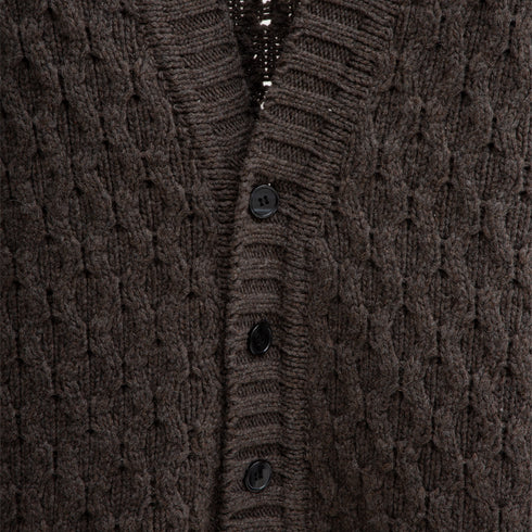 Mfpen Fence Cardigan Brown AW22-09 Degli Uberti