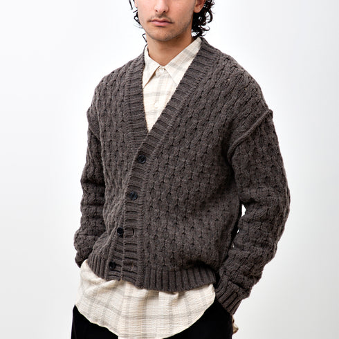 Mfpen Fence Cardigan Brown AW22-09 Degli Uberti