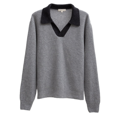 Mfpen Open Collar Sweater Grey AW22-05 Degli Uberti