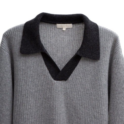 Mfpen Open Collar Sweater Grey AW22-05 Degli Uberti