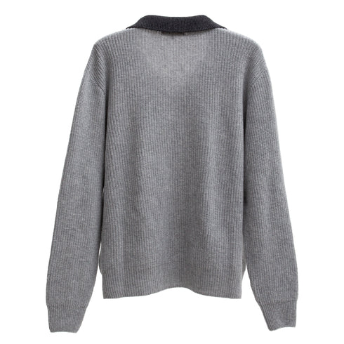 Mfpen Open Collar Sweater Grey AW22-05 Degli Uberti