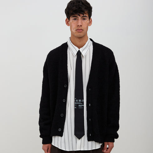 Mfpen Tie Black Tencel SS23-50 Degli Uberti