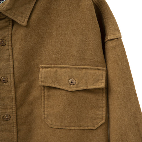 Nanamica Flannel CPO Shirt Jacket Camel SUAF298E Degli Uberti