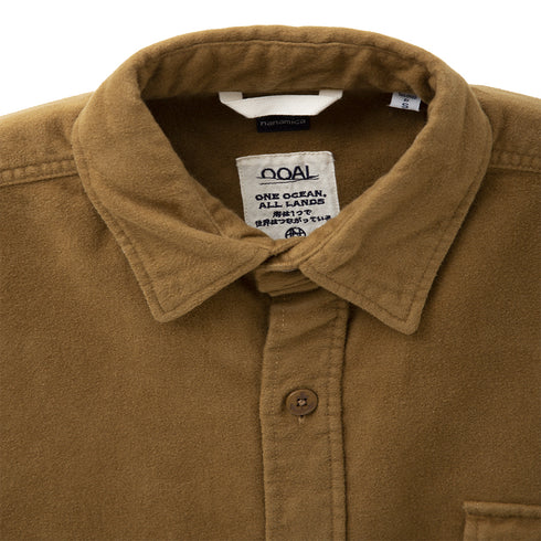 Nanamica Flannel CPO Shirt Jacket Camel SUAF298E Degli Uberti