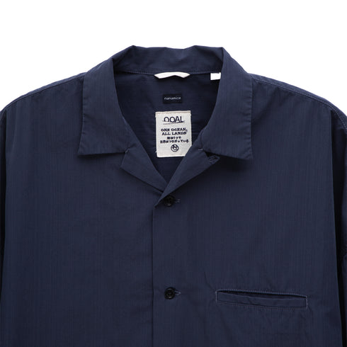 Nanamica Open Collar Wind H/S Shirt Marine Navy SUGS340E Degli Uberti