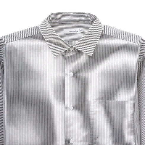 Nanamica Regular Collar Stripe Wind Shirt Black SUGF259E Degli Uberti