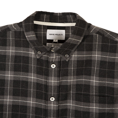Norse Projects Anton Brushed Flannel Check Charcoal Melange N40-0566 Degli Uberti