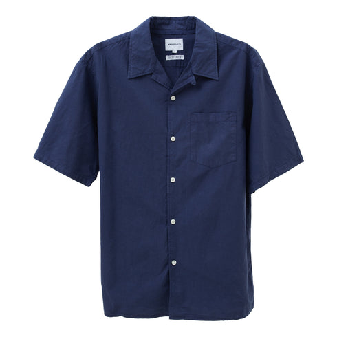 Norse Projects Carsten Cotton Tencel Shirt Calcite Blue N40-05797187 Degli Uberti