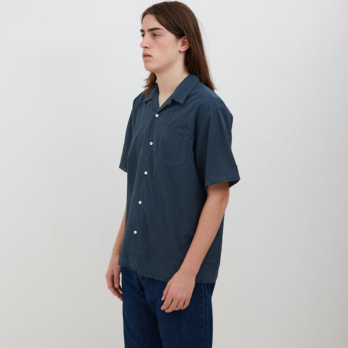 Norse Projects Carsten Tencel Shirt Deep Marine N40-05797187 Degli Uberti