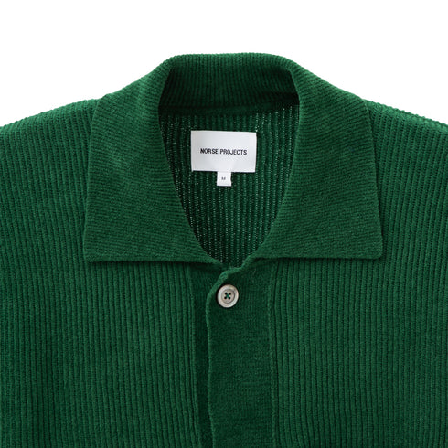 Norse Projects Erik Chenille Jacket Bottle Green N45-05708082 Degli Uberti