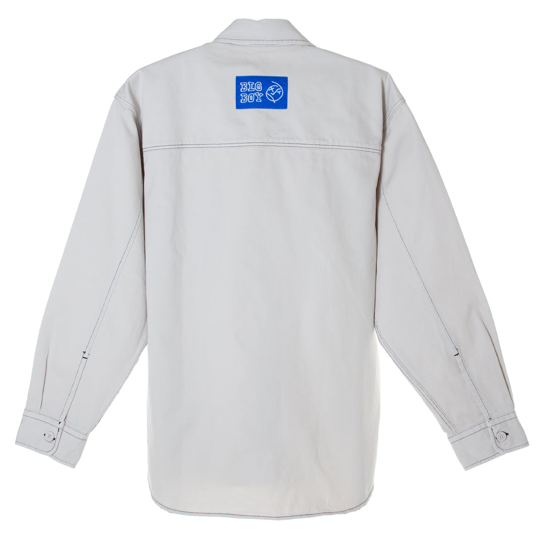 POLAR SKATE / BIG BOY SHIRT WASHED WHITE