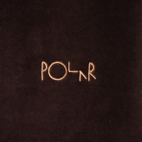 Polar Skate Co Velour Zip Polo Longsleeve Brown POL-VZPOLOLS Degli Uberti
