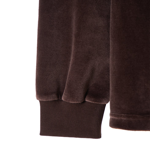 Polar Skate Co Velour Zip Polo Longsleeve Brown POL-VZPOLOLS Degli Uberti