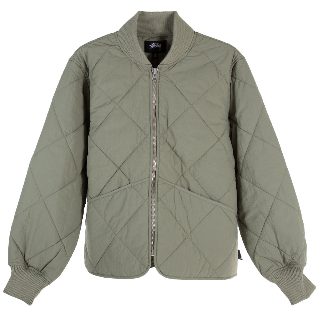 Stussy Dice Quilted Liner Jacket Olive Degli Uberti