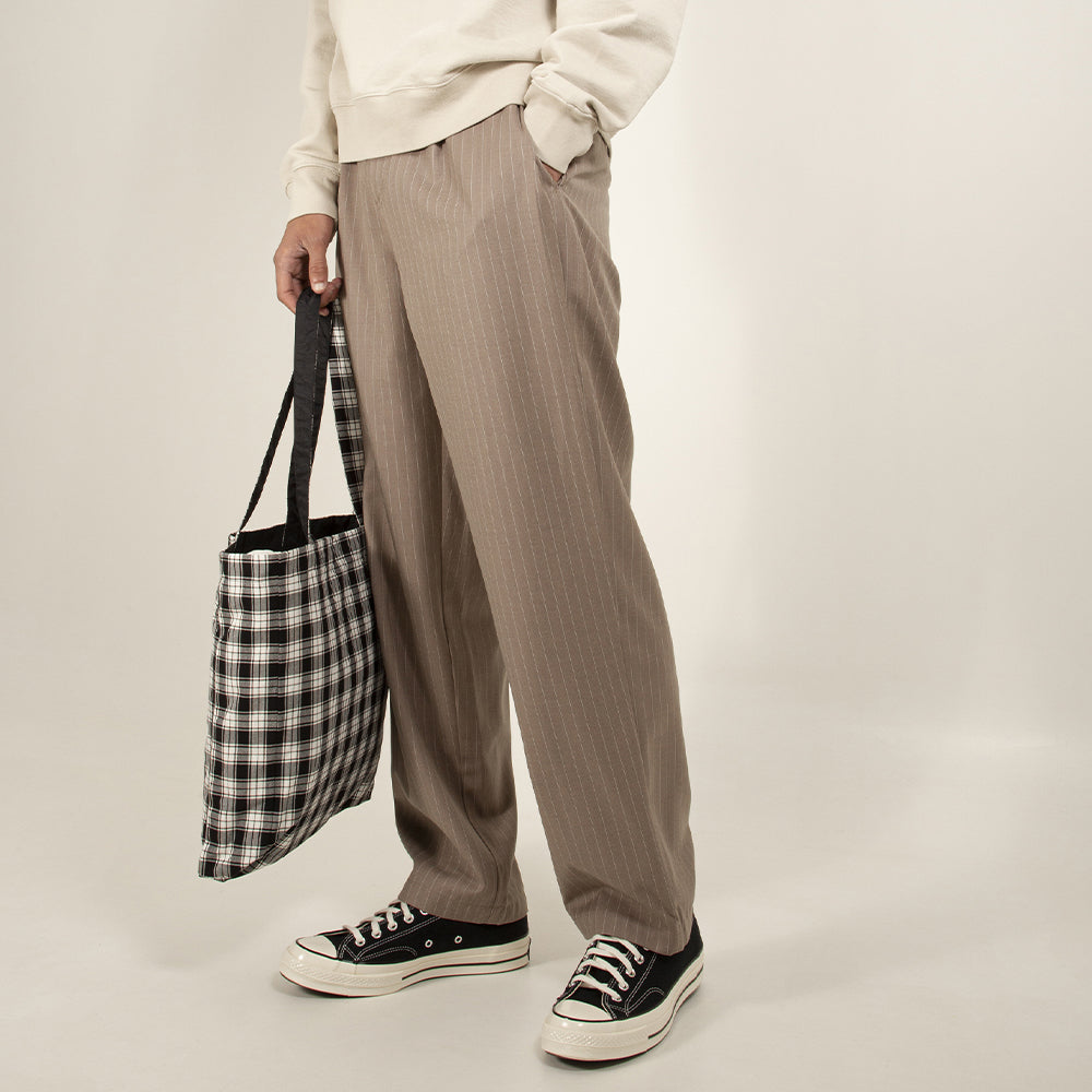 Striped Volume Pleated Trouser