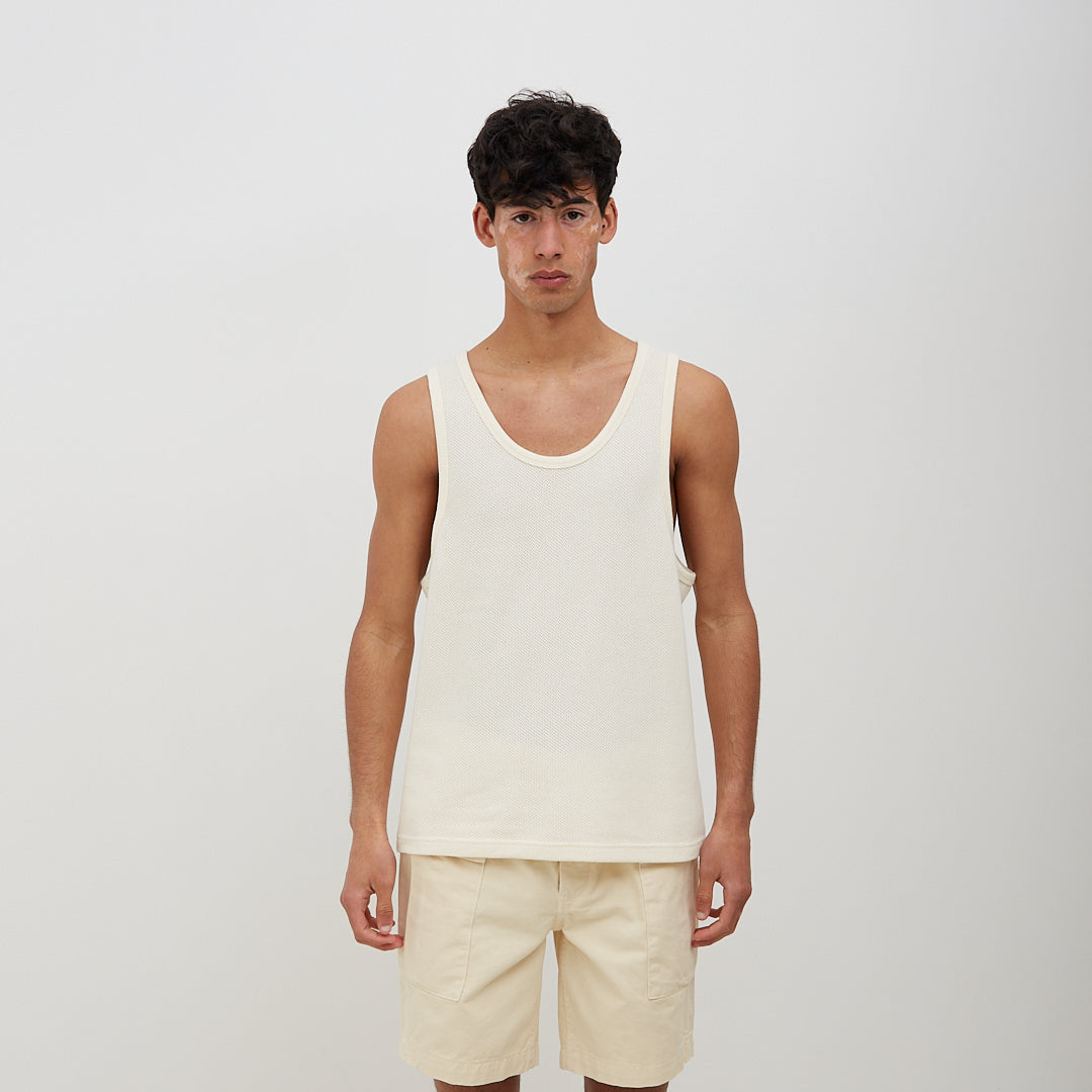 Sunflower Mesh Tank Top Off White – Degli Uberti