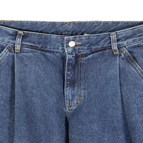 Uniform Bridge Wide One Tuck Denim Pants Indigo Washed Degli Uberti