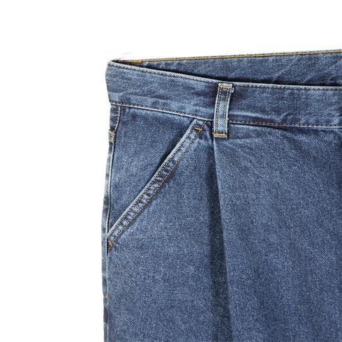 Uniform Bridge Wide One Tuck Denim Pants Indigo Washed Degli Uberti