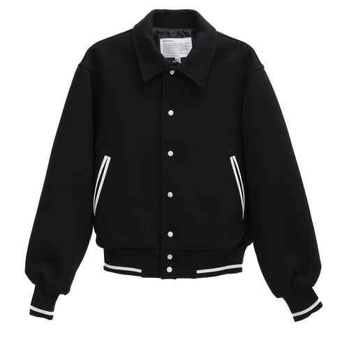 Uniform Bridge Wool Varsity Blouson Jacket Black Degli Uberti