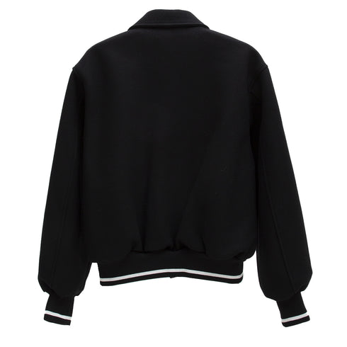 Uniform Bridge Wool Varsity Blouson Jacket Black Degli Uberti