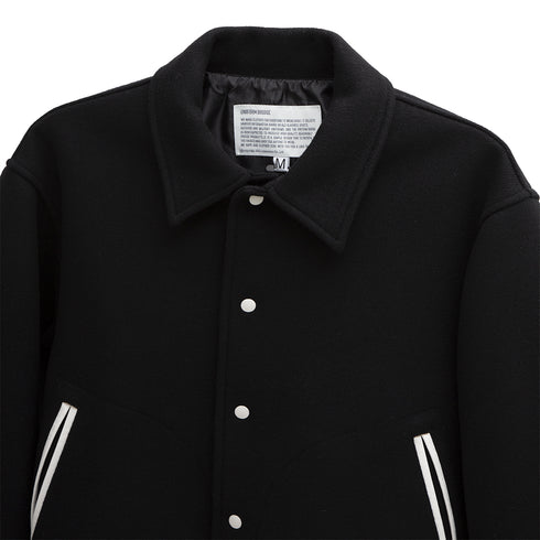 Uniform Bridge Wool Varsity Blouson Jacket Black Degli Uberti